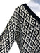 Gucci Like New Size L Black & White Wool Diamond V Neck Men's Sweater Black & White / L
