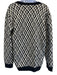 Gucci Like New Size L Black & White Wool Diamond V Neck Men's Sweater Black & White / L