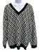 Gucci Like New Size L Black & White Wool Diamond V Neck Men's Sweater Black & White / L