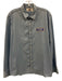 La Bijou Perisian Size M Light Wash Cotton Solid Button Up Long Sleeve Shirt Light Wash / M