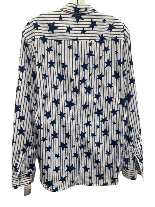 Frank & Eileen Size M Blue & White Cotton Stars Button Down Long Sleeve Shirt Blue & White / M