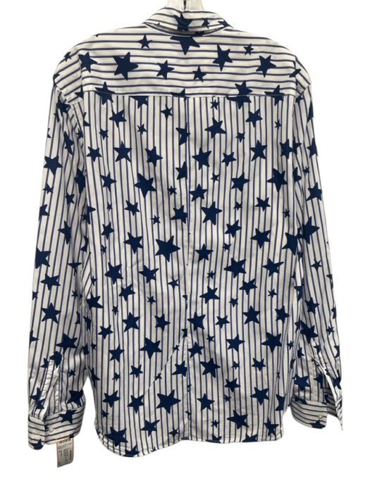 Frank & Eileen Size M Blue & White Cotton Stars Button Down Long Sleeve Shirt Blue & White / M