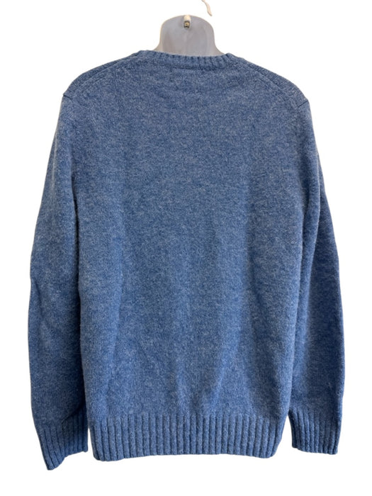 Polo Size M Blue & White Wool Blend logo Crewneck Men's Sweater Blue & White / M