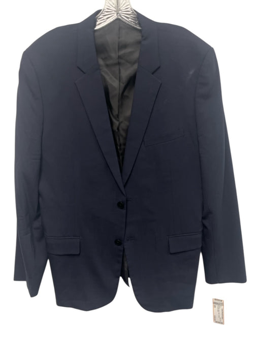 Theory Navy Blue Wool Solid 2 Button Men's Blazer Navy Blue / 42R