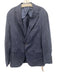 Polo Navy Blue & White Linen Striped 2 Button Men's Blazer Navy Blue & White / 42R