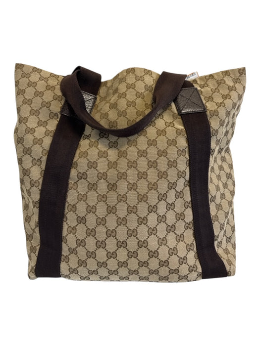 Gucci Brown Canvas Guccissima Tote Men's Bag Brown