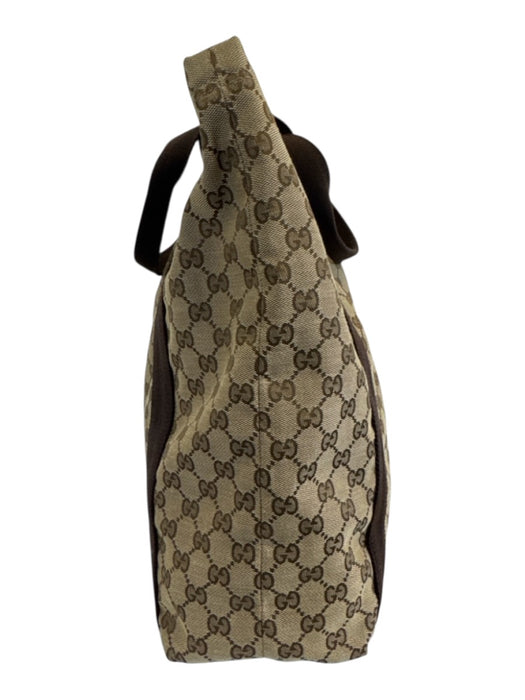 Gucci Brown Canvas Guccissima Tote Men's Bag Brown
