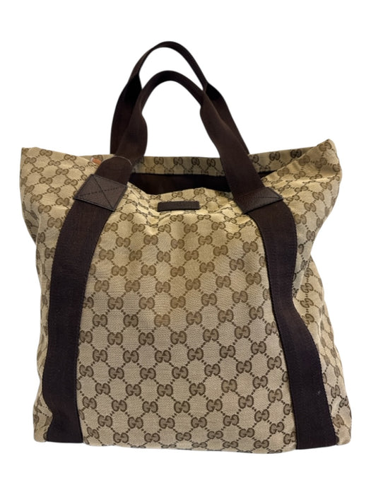Gucci Brown Canvas Guccissima Tote Men's Bag Brown