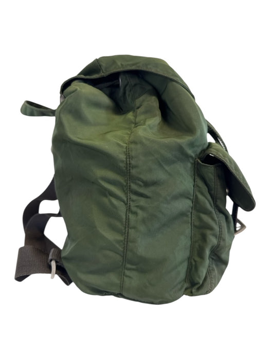 Prada AS IS Green Nylon Solid Backpack Men's Bag Green