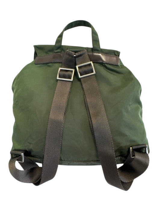 Prada AS IS Green Nylon Solid Backpack Men's Bag Green