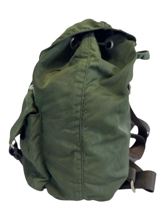 Prada AS IS Green Nylon Solid Backpack Men's Bag Green