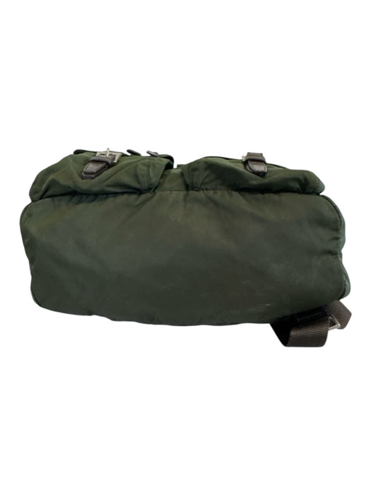 Prada AS IS Green Nylon Solid Backpack Men's Bag Green