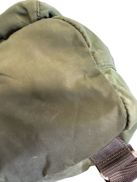 Prada AS IS Green Nylon Solid Backpack Men's Bag Green