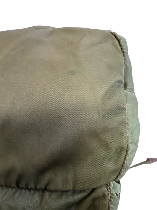 Prada AS IS Green Nylon Solid Backpack Men's Bag Green
