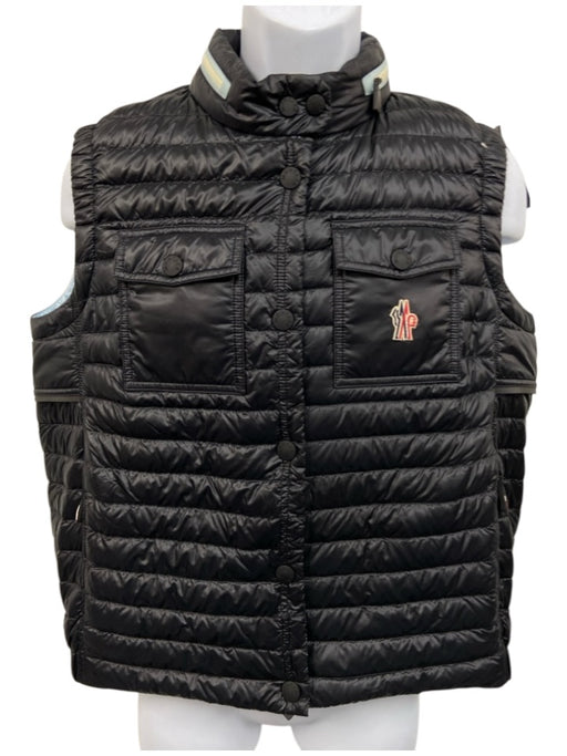 Moncler Size 4 Black Polyamide Puffer Snap & Zipper Vest Men's Jacket Black / 4