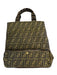 Fendi Brown Canvas Zucca Monogram Snap Button Close Collapsible Tote Bag Brown