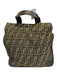 Fendi Brown Canvas Zucca Monogram Snap Button Close Collapsible Tote Bag Brown
