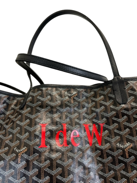 Goyard Black, Brown & White Coated Canvas Monogram Open Top Two Handle Tote Bag Black, Brown & White / GM