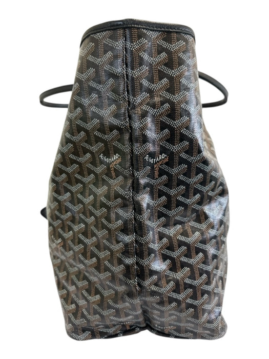 Goyard Black, Brown & White Coated Canvas Monogram Open Top Two Handle Tote Bag Black, Brown & White / GM
