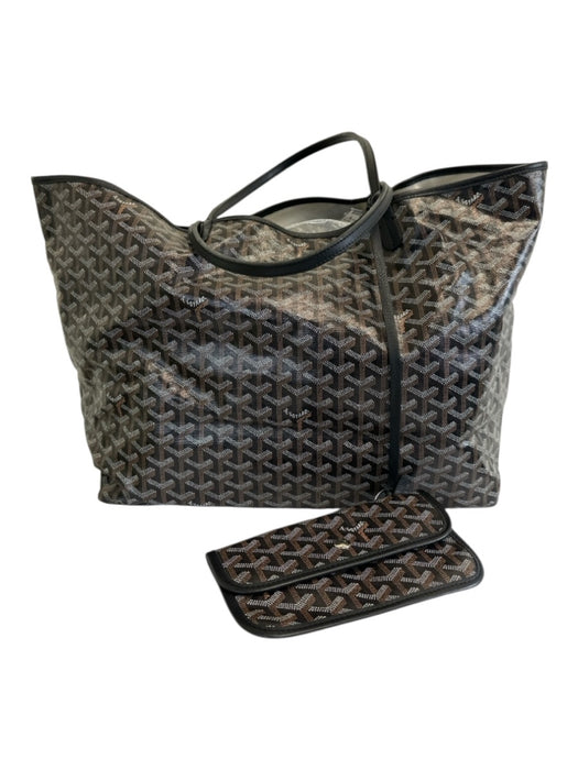 Goyard Black, Brown & White Coated Canvas Monogram Open Top Two Handle Tote Bag Black, Brown & White / GM
