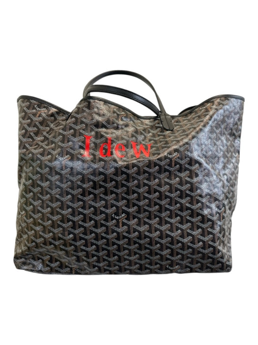 Goyard Black, Brown & White Coated Canvas Monogram Open Top Two Handle Tote Bag Black, Brown & White / GM