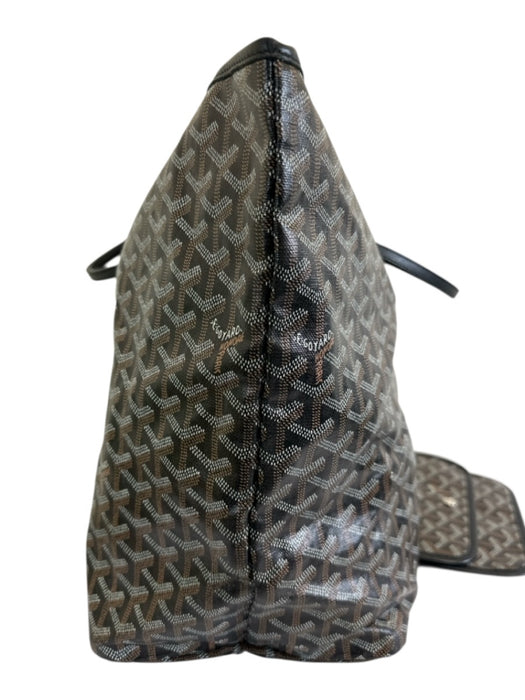 Goyard Black, Brown & White Coated Canvas Monogram Open Top Two Handle Tote Bag Black, Brown & White / GM