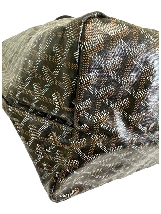 Goyard Black, Brown & White Coated Canvas Monogram Open Top Two Handle Tote Bag Black, Brown & White / GM