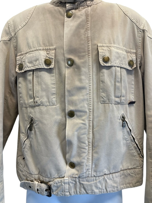 Belstaff Size M Beige Cotton Solid Moto Men's Jacket Beige / M