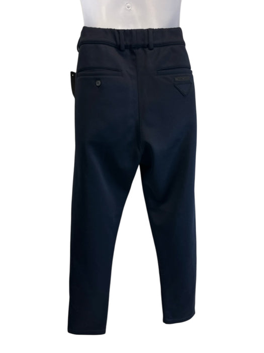 Prada Size M Navy Blue Synthetic Solid Jogger Athleisure Men's Pants Navy Blue / M