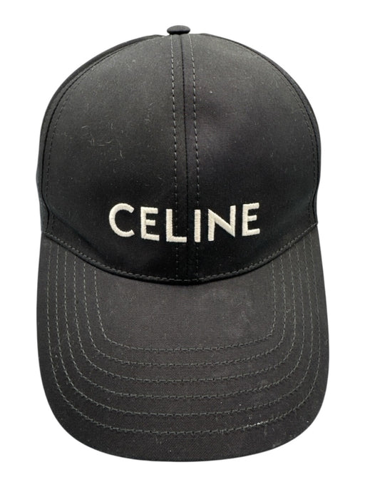 Celine Black & White Synthetic logo Dad Men's Hat Black & White