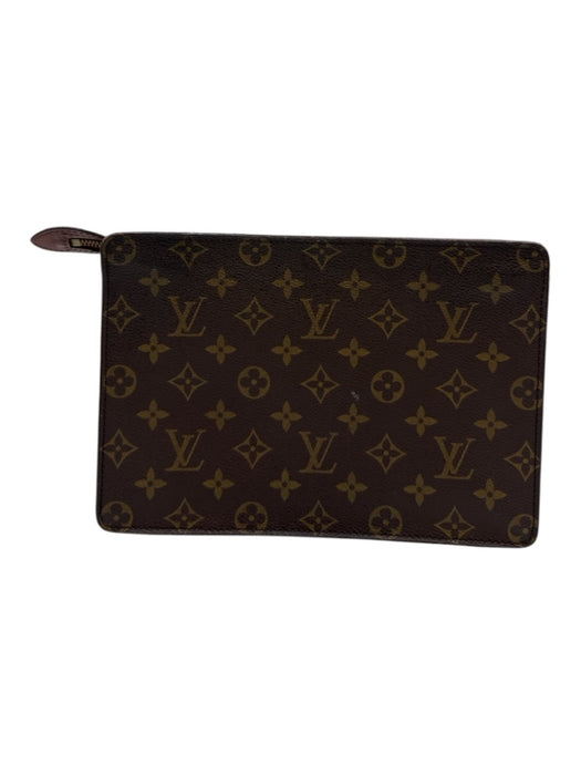 Louis Vuitton Brown Leather logo Pouch Men's Accessories Brown