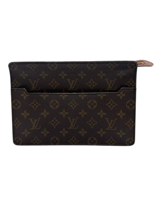Louis Vuitton Brown Leather logo Pouch Men's Accessories Brown