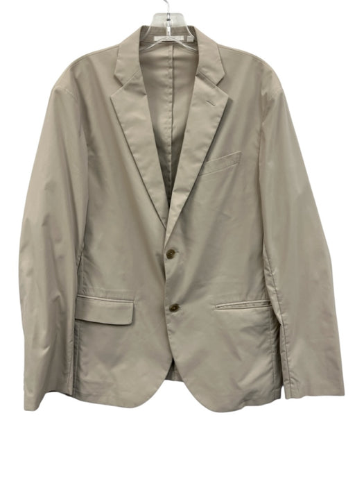 Uniqlo Size L Beige Synthetic Solid Blazer 2 Button Men's Jacket Beige / L
