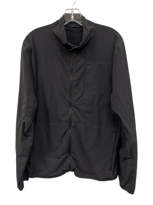 Lululemon Size M Black Synthetic Solid Athletic Zip Up Men's Jacket Black / M