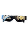 Versace Black & Gold Acetate Rectangle GHW Sunglasses Black & Gold