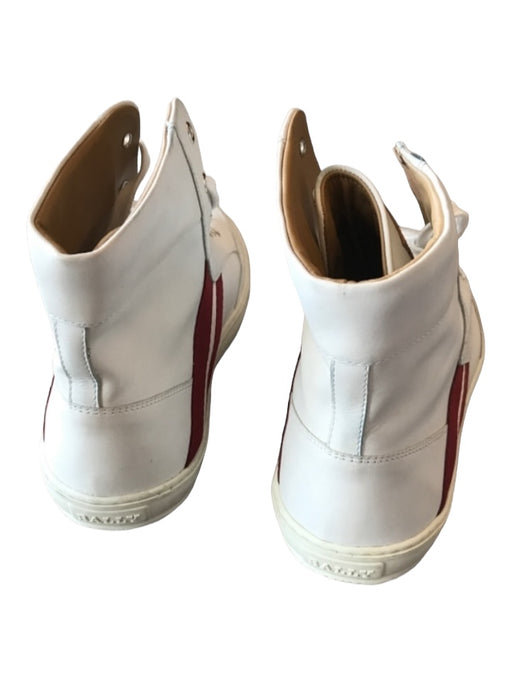 Bally Shoe Size 10.5 White & Red Leather Sneaker Men's Shoes 10.5