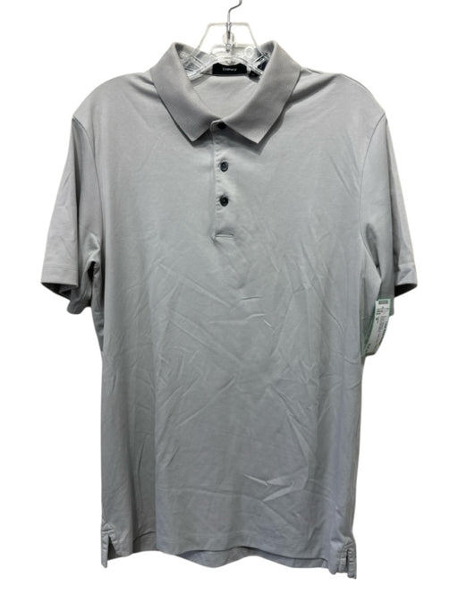 Theory Size M Gray Polyester & Cotton Polo Men's Short Sleeve Gray / M