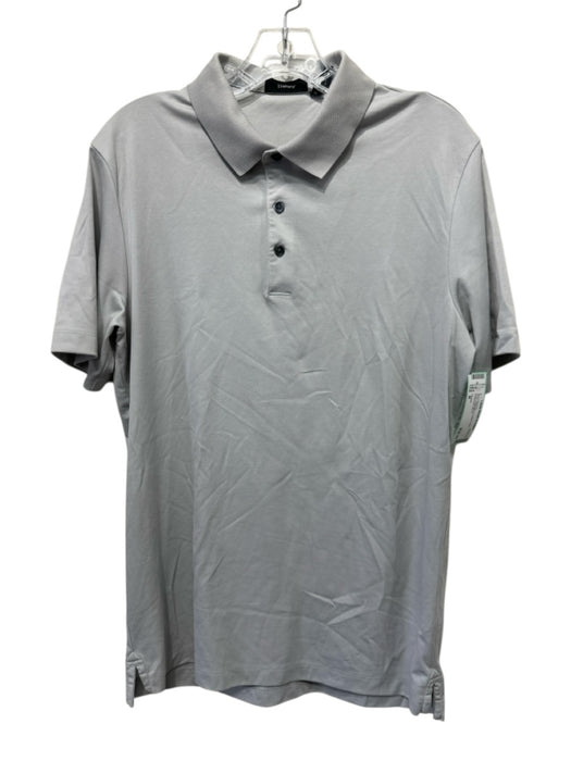 Theory Size M Gray Polyester & Cotton Polo Men's Short Sleeve Gray / M