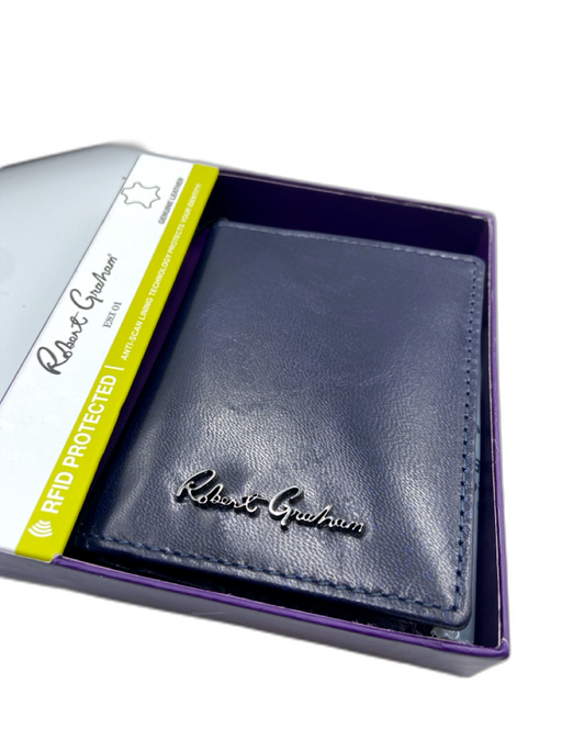 Robert Graham NWT Black Leather Men's Wallet Black