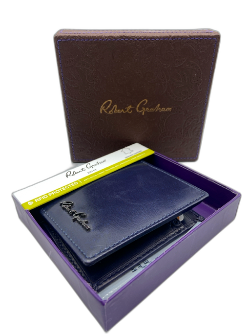 Robert Graham NWT Black Leather Men's Wallet Black
