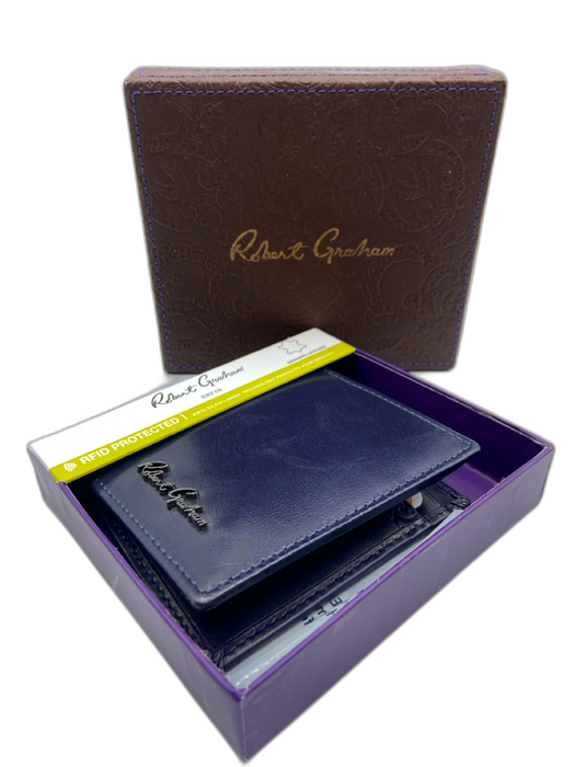 Robert Graham NWT Black Leather Men's Wallet Black