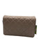 Badgley Mischka Taupe Gray Vegan Leather Quilted Gold Tone Hardware Flap Bag Taupe Gray / One Size