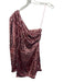 Bardot Size 4 Pink Polyester Fully Sequined One Shoulder Long Sleeve Dress Pink / 4
