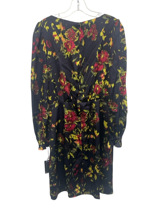 Nicole Miller Size 10 Midnight Blue, Green & Red Polyester Abstract Floral Dress Midnight Blue, Green & Red / 10