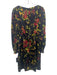Nicole Miller Size 10 Midnight Blue, Green & Red Polyester Abstract Floral Dress Midnight Blue, Green & Red / 10