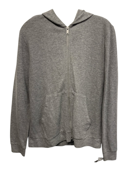 Theory Size S Light Gray Cotton Hood Long Sleeve Zip Up Men's Jacket Light Gray / S