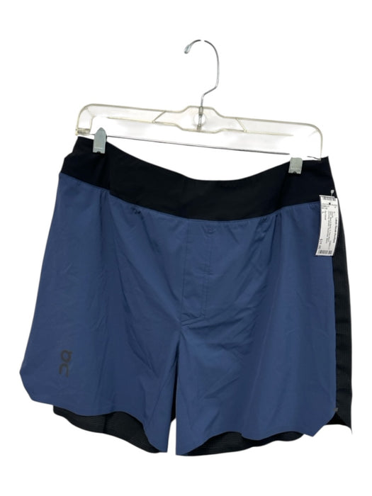 On Cloud NWT Size L Blue & Black Poly Blend Running Athletic Men's Shorts Blue & Black / L