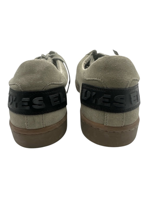 Diesel Shoe Size 10 Green Gray Leather Lace Up Low Top Stitching Detail Sneakers Green Gray / 10