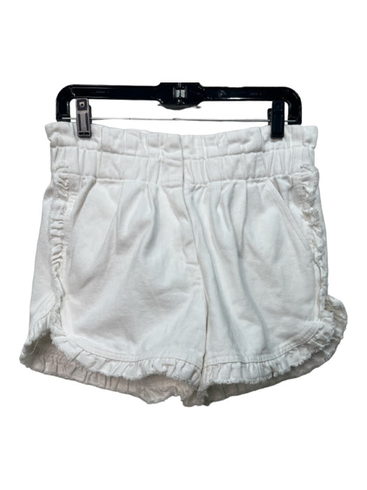 Sea New York Size 4 White Cotton Frayed Hem zip fly Ruffles Shorts White / 4