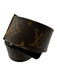 Louis Vuitton Brown & Tan Leather & Canvas Gold Tone Buckle Monogram Belts Brown & Tan / 32/S